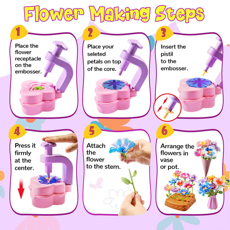 Flower Bouquet Craft Kit Flowers Market Toy Educational Toys Fun Diy Activity Set Christmas Birthday Gift - image 11