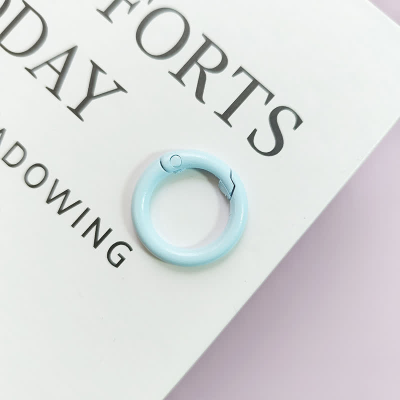 Carabiner Clip 50pcs Metal Colored Key Ring Clip Circle Keychain Rings - Sky Blue - 50pcs - image 12