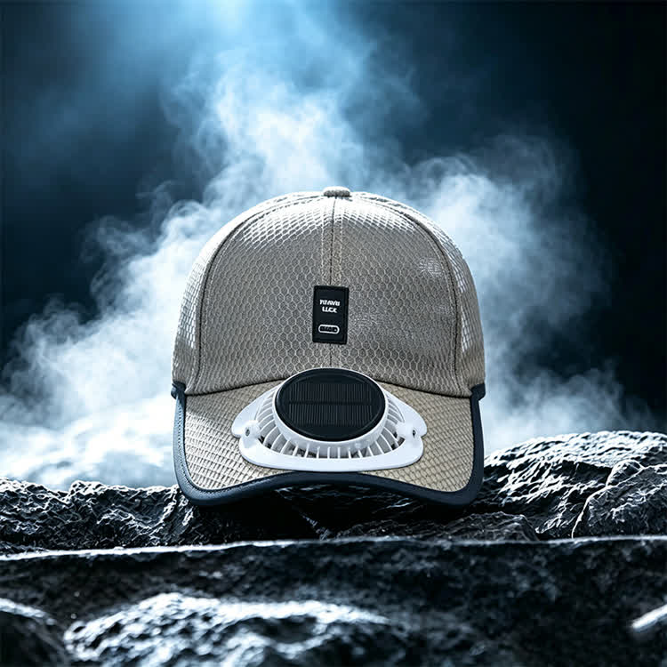 Outdoor Sun Protection Solar-powered Fan & Baseball Cap - Khaki - image 9