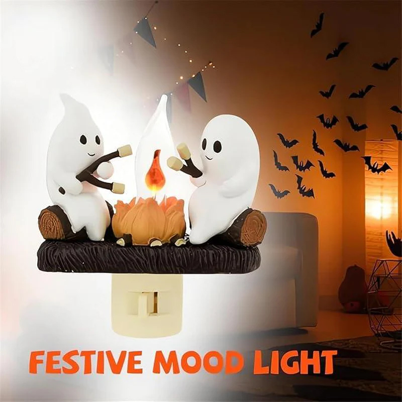 Halloween Ghost Spooky Campfire Flickering Nightlight - image 3