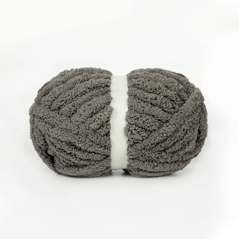Chunky Yarn For Hand Knitting Soft Plush Yarn Bulky - Dark Grey - image 8