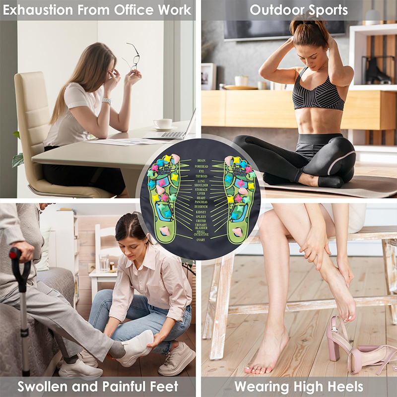Foot Massage Mat, Reflexology Acupressure Mat For Foot Pain Relief | Pressure Point Massage Acupoint Mat Walk Stone Road For Lon - image 9