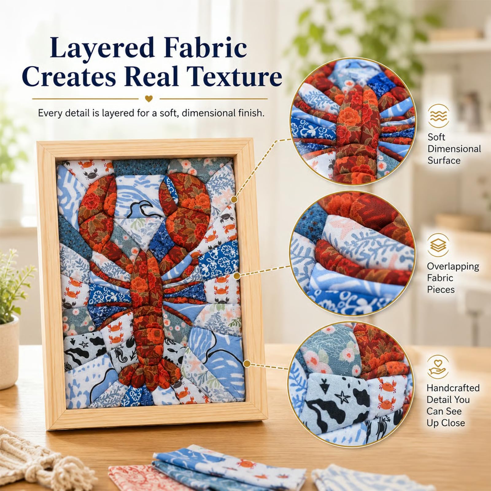 Premium Diy No-sew Kinusaiga Fabric Art Kit