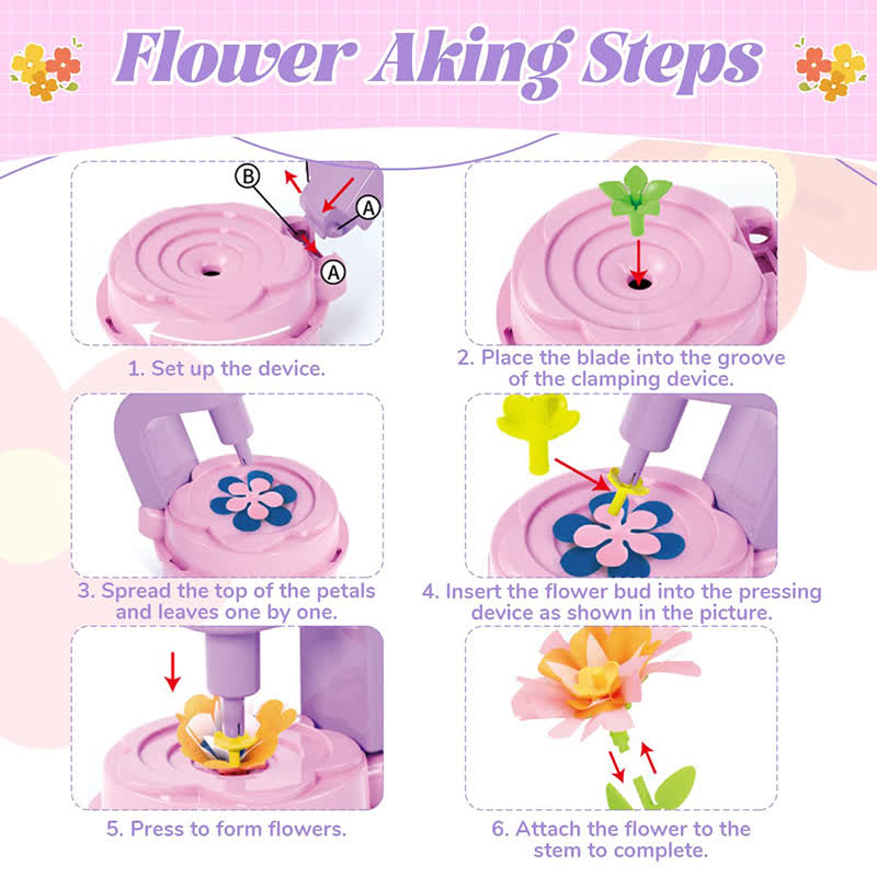 Flower Bouquet Craft Kit Flowers Market Toy Educational Toys Fun Diy Activity Set Christmas Birthday Gift - image 4