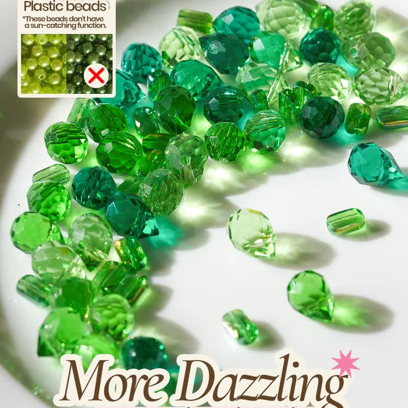 Beaded Plant Kit, Diy Hanging Suncatcher Craft Kit With Glass Crystal Beads, Pot, Chain, Faux Moss, Air Dry Clay, Instruction Bo - image 5