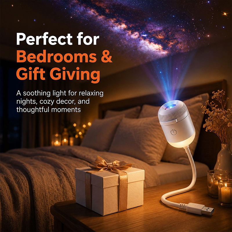 2-in-1 Galaxy Star Projector Night Light, 360 Rotating, Usb Powered - image 6