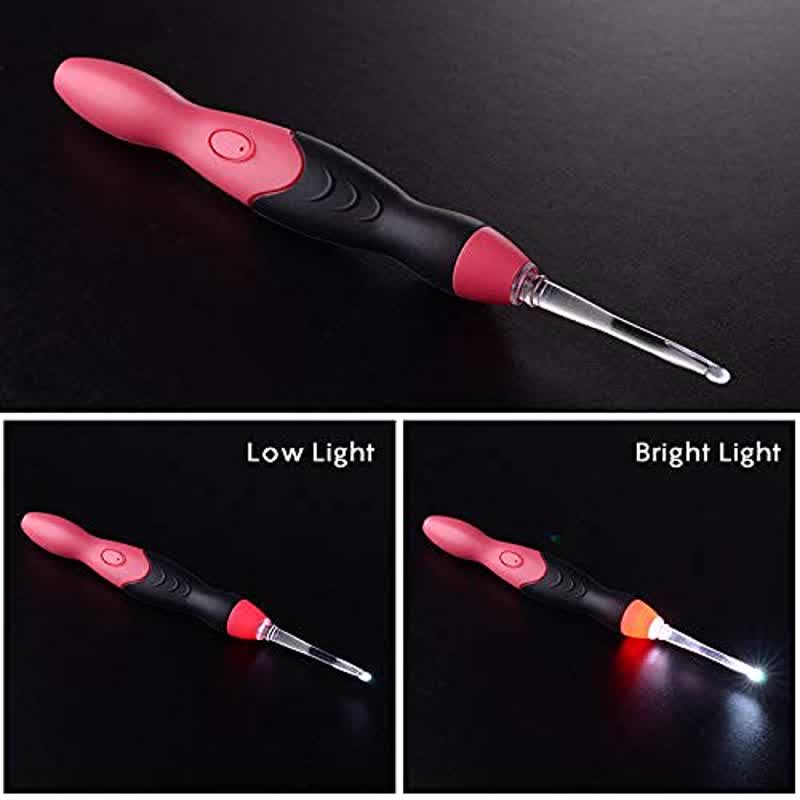 Lighted Crochet Hook Set 11 Size Interchangeable Heads 2.5mm To 8.0mm With Latest Bag, Usb Rechargeable - image 5