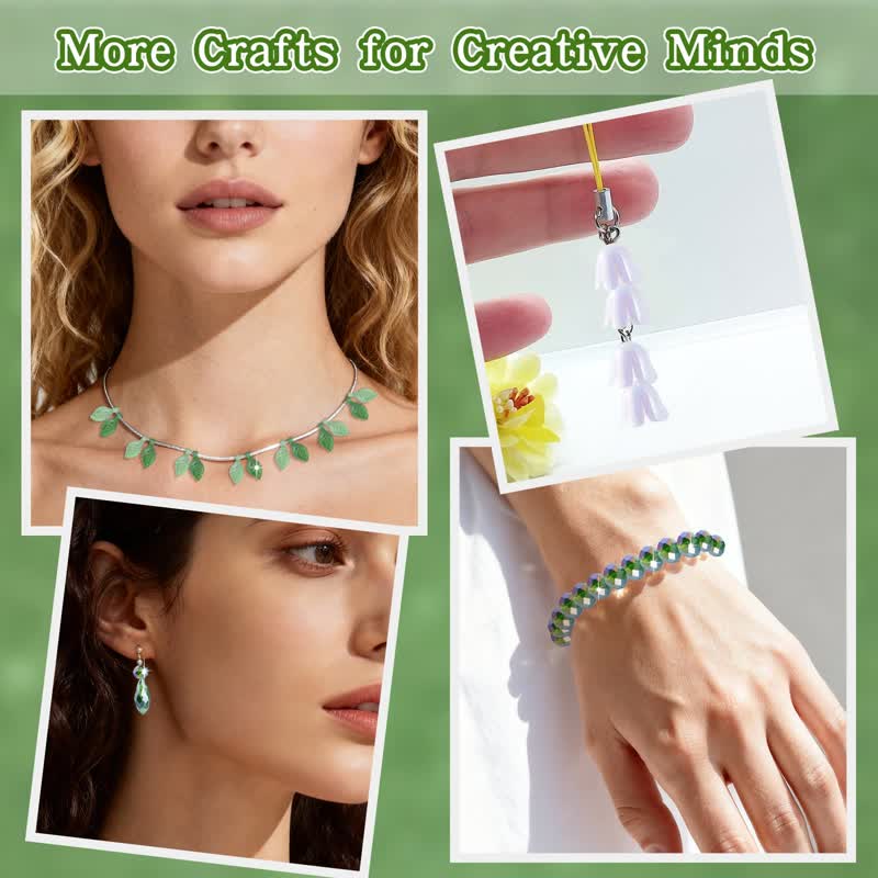 5422 Pcs Beaded Plant Kit Glass Green Beads - image 8