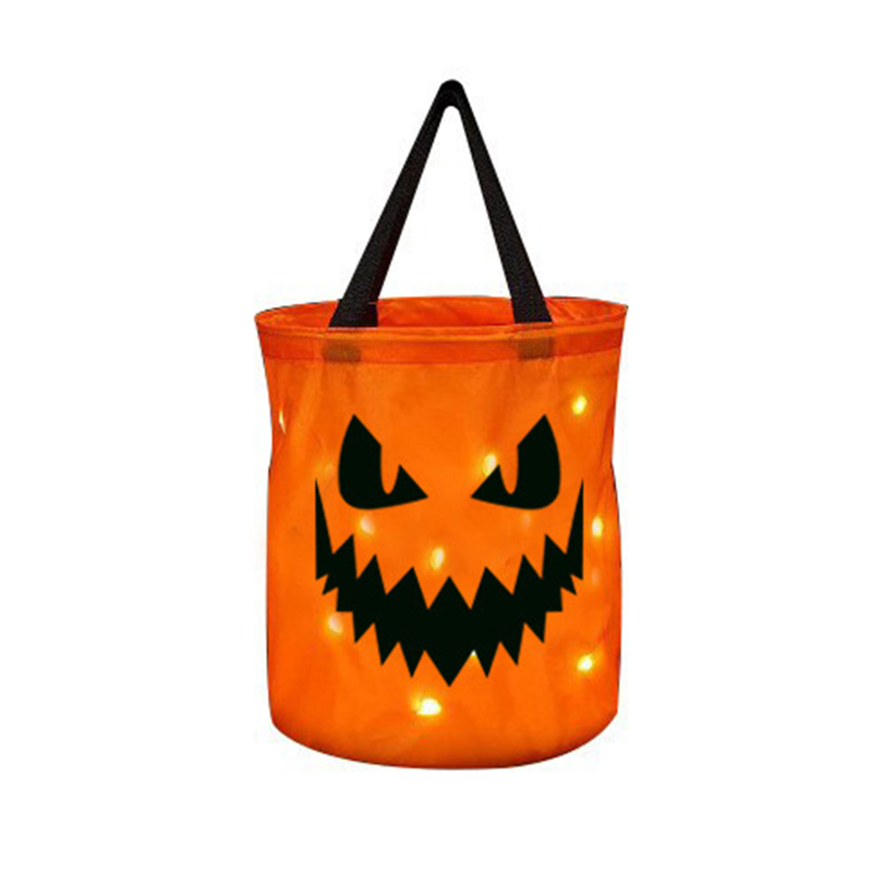Light Led Up Halloween Trick Or Treat Bucket Pumpkin Candy Large Bags - 05 - 9.84 × 9.84 × 11.81 in - image 10