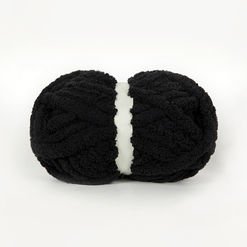 Chunky Yarn For Hand Knitting Soft Plush Yarn Bulky - Black - image 6