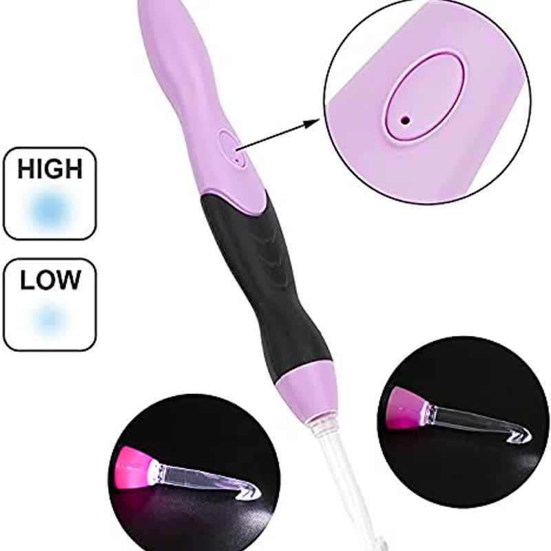 Lighted Crochet Hook Set 11 Size Interchangeable Heads 2.5mm To 8.0mm With Latest Bag, Usb Rechargeable - image 6