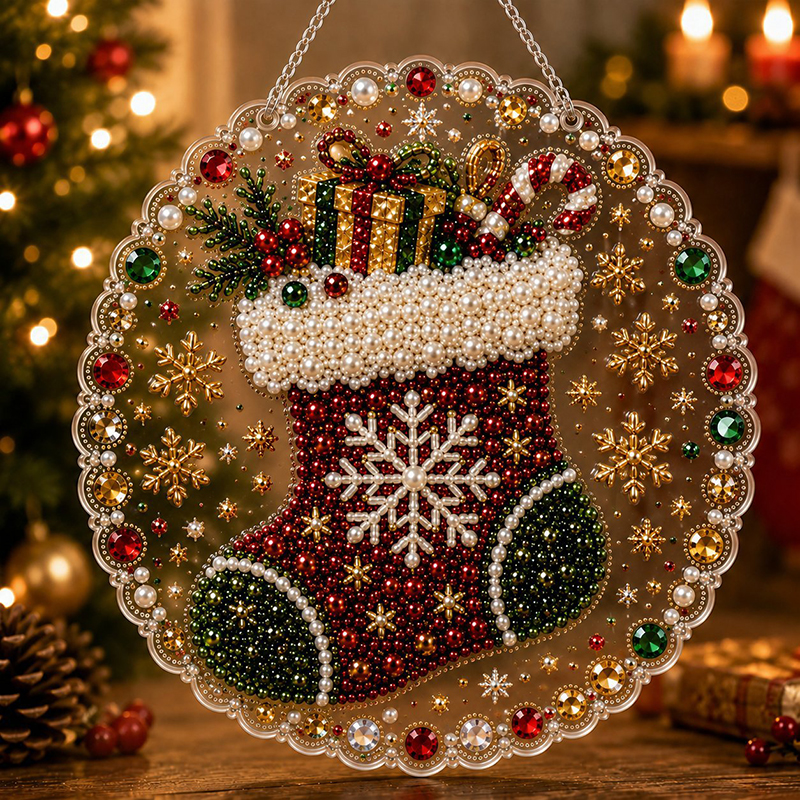 Christmas Pearl Diamond Art Kit For Adults Diy Craft - 6# - 9.8 × 9.8 in - image 5