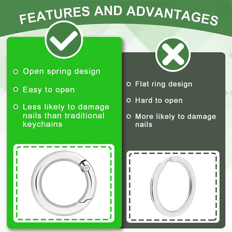 Small Spring O Ring, Metal Key Ring Hook Small Round Carabiner Clip - image 8