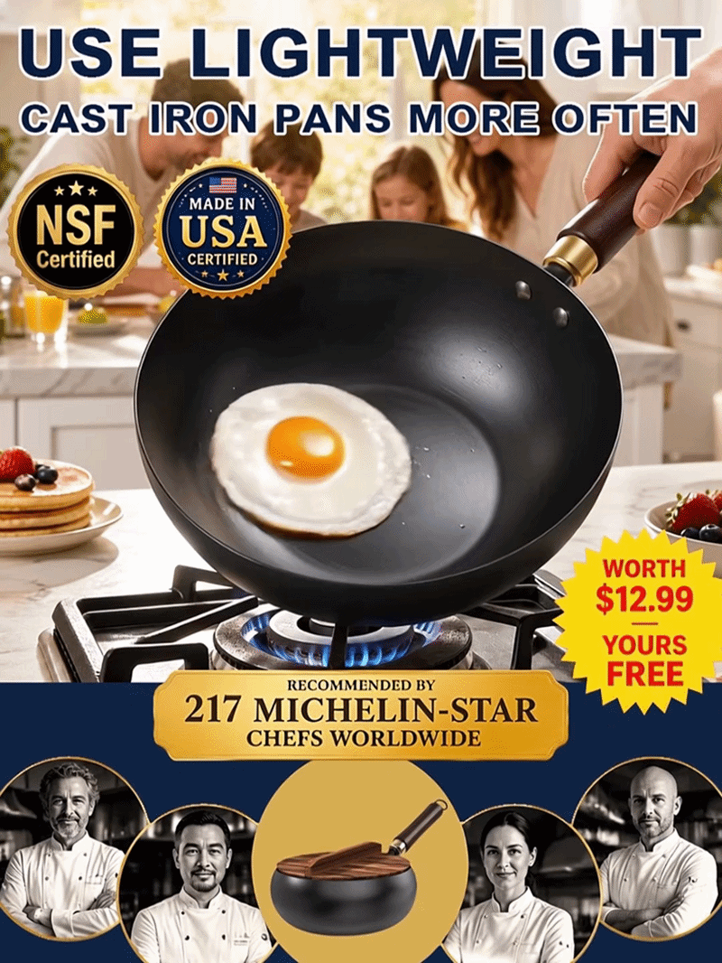 🔥🔥🔥【Heritage Craftsmanship】CenturyPan™ Handcrafted Cast Iron - Built to Last 100 Years！Grill, Fry, Steam, Bake, and More！