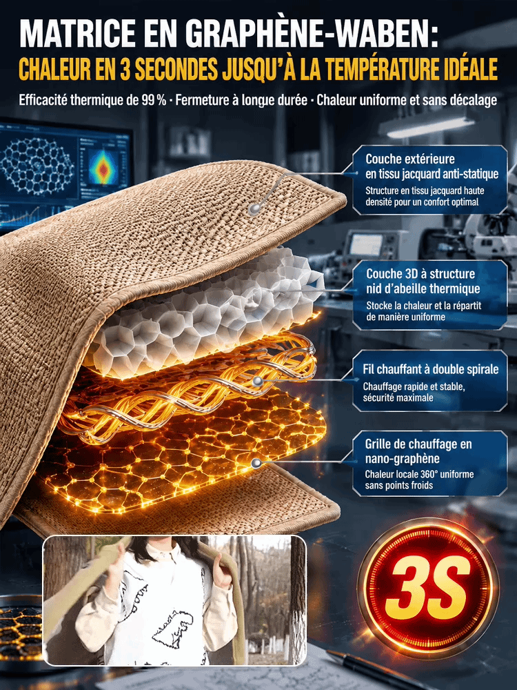 Couverture thermique pour le corps en graphène✨Chaleur En 1 Seconde ! C'est le cocon parfait pour affronter l'hiver glacial sans se ruiner. 🫂