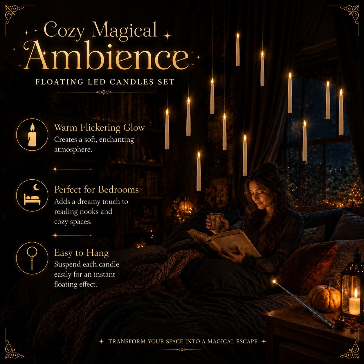 Floating LED candles for Halloween wedding holiday and party decor