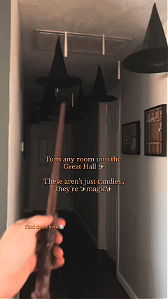 Floating LED candles with wand remote animated display