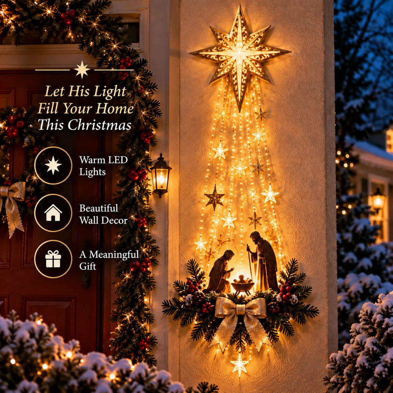 ✨Last Day 59% OFF✨✝️ Christmas gifts🎁 – Lighted Nativity Wall Decor