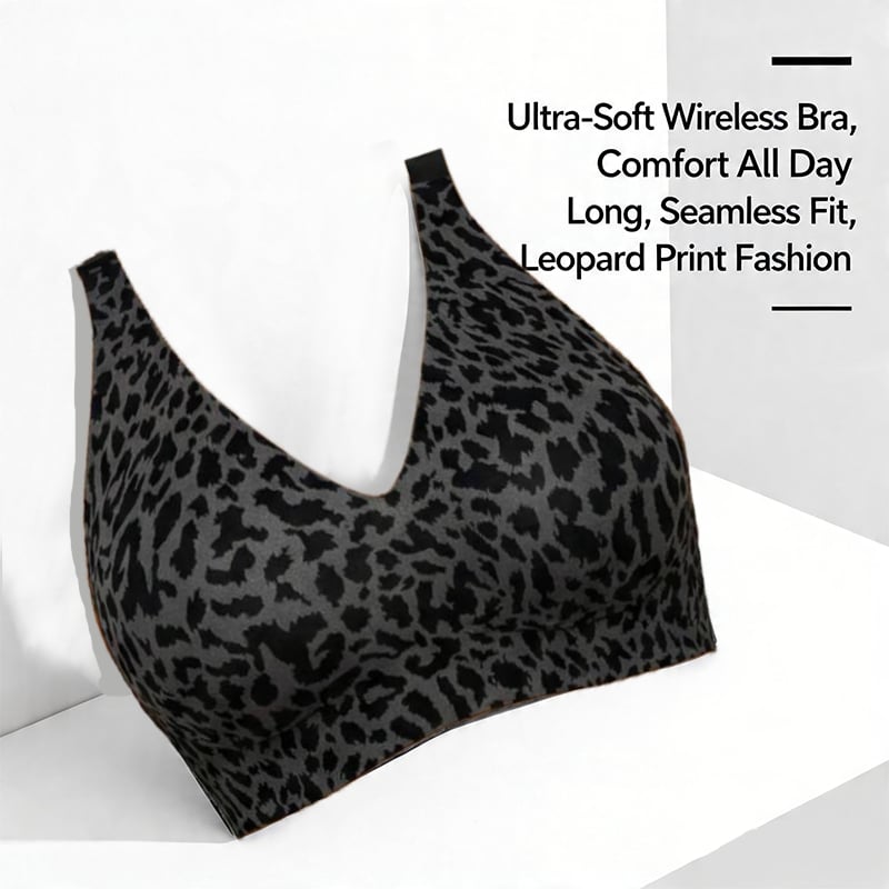 🔥Last Day 60% OFF🔥Super Firming Leopard Print Jelly  Bra | Women Wirefree Bras 👍