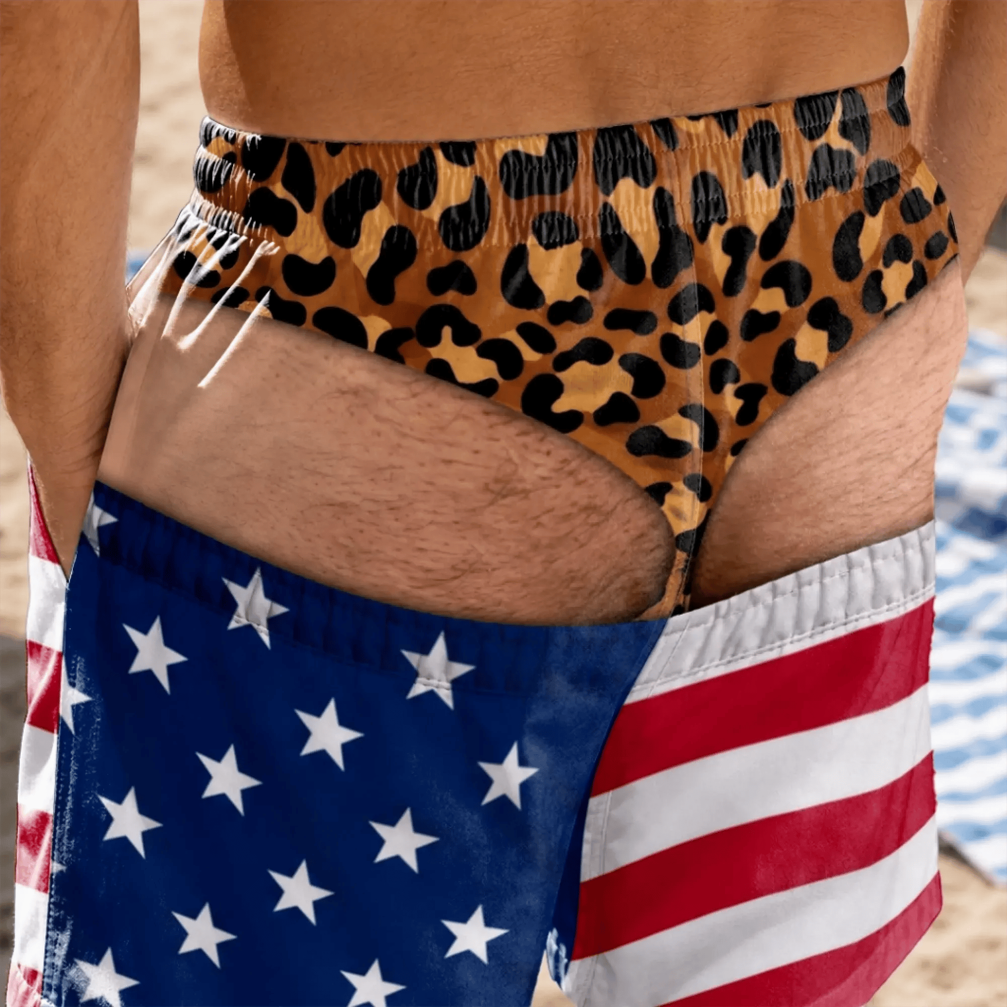 🔥Last Day 50% OFF🔥Funny Patriotic Men Swim Trunks - Personalized Birthday Gifts For Husband, Son, Grandson, Brother, Grandpa, Dad, Yourself - Warning Wide Load