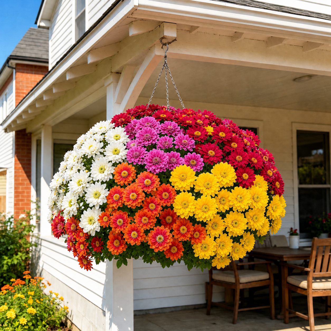 💥Last Day 49% OFF🌼- Artificial Outdoor Sunset Mums Flowers - UV resistant, Waterproof, Windproof