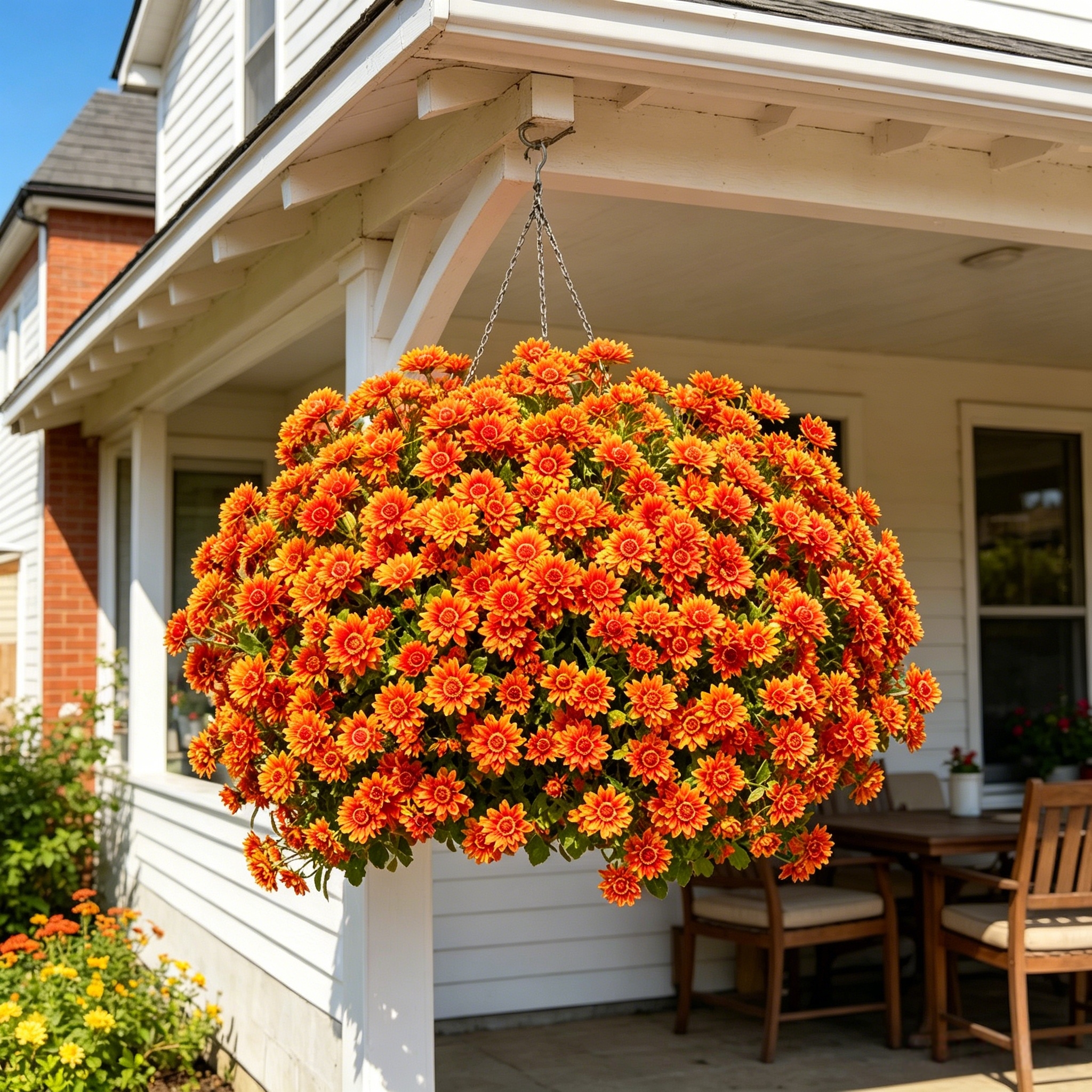 💥Last Day 49% OFF🌼- Artificial Outdoor Sunset Mums Flowers - UV resistant, Waterproof, Windproof