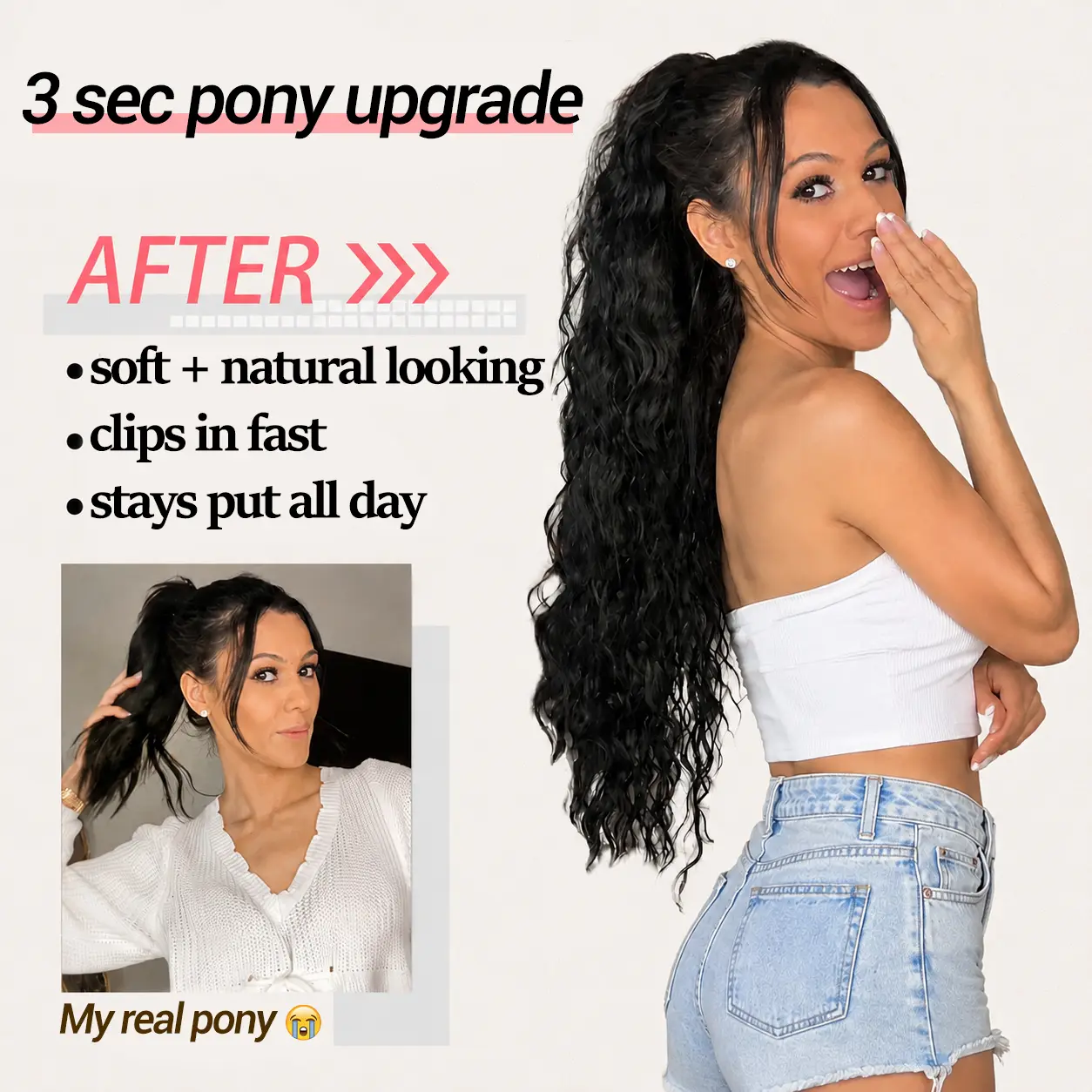 💥LAST DAY 50% OFF💥-✨Hair Extension Claw Ponytail