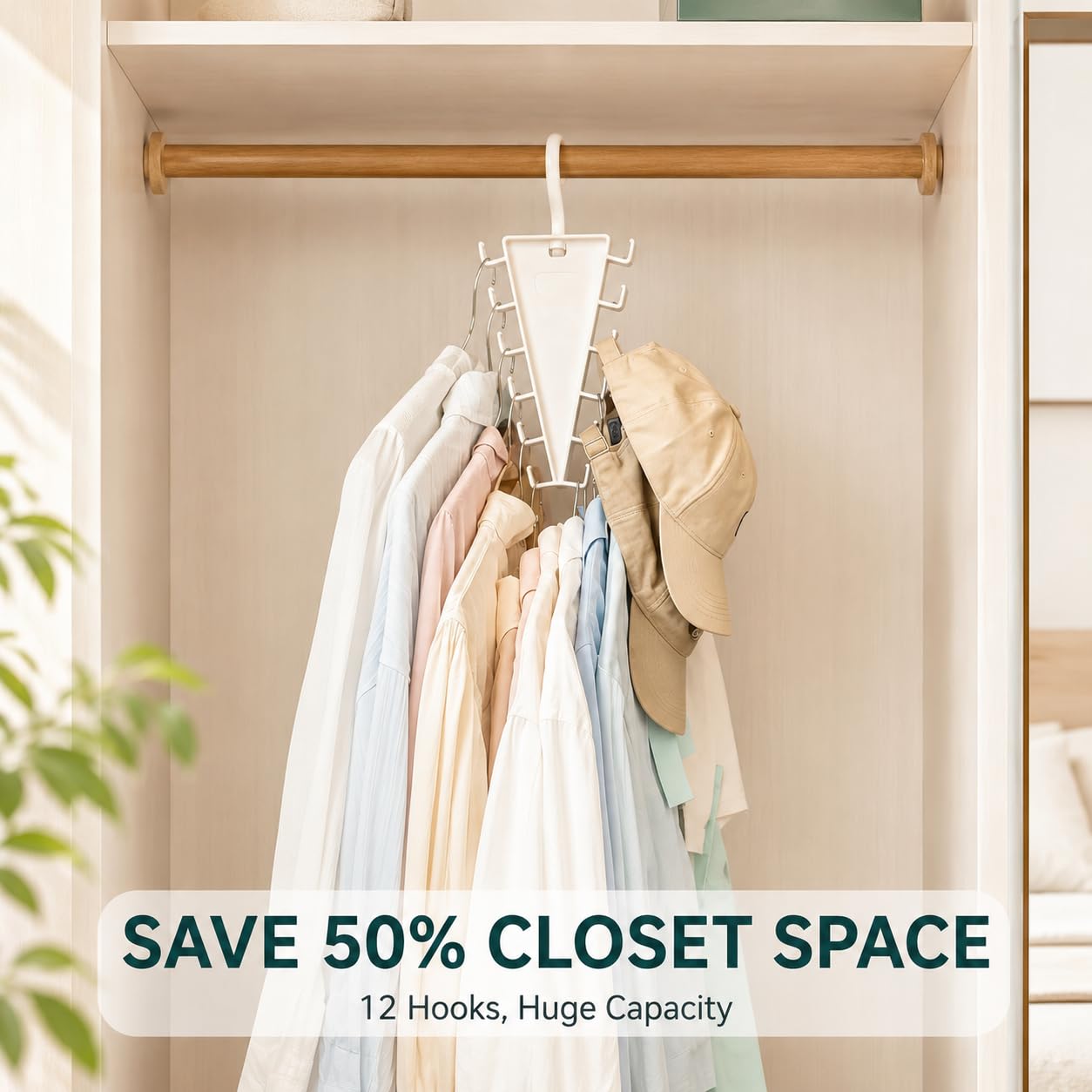 12 hook closet organizer capacity