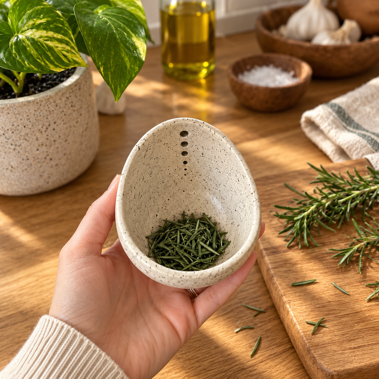 🔥Pottery Herb Stripper – Handmade Ceramic Herb Stripping Tool