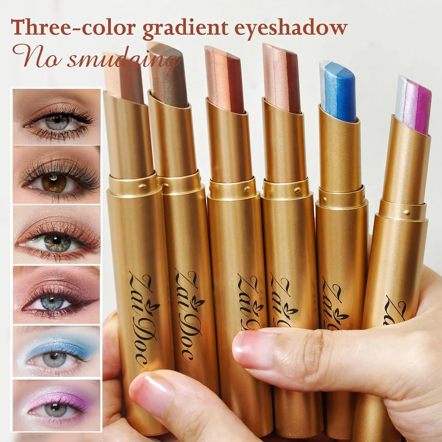 🔥Each $8.33 On Sale Only Today｜3 Color Eyeshadow Stick – Waterproof Long Lasting Cream Eye Makeup Stick for Beginners