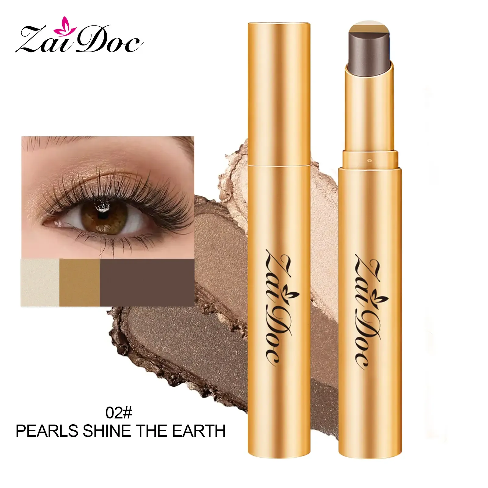 🔥Each $8.33 On Sale Only Today｜3 Color Eyeshadow Stick – Waterproof Long Lasting Cream Eye Makeup Stick for Beginners
