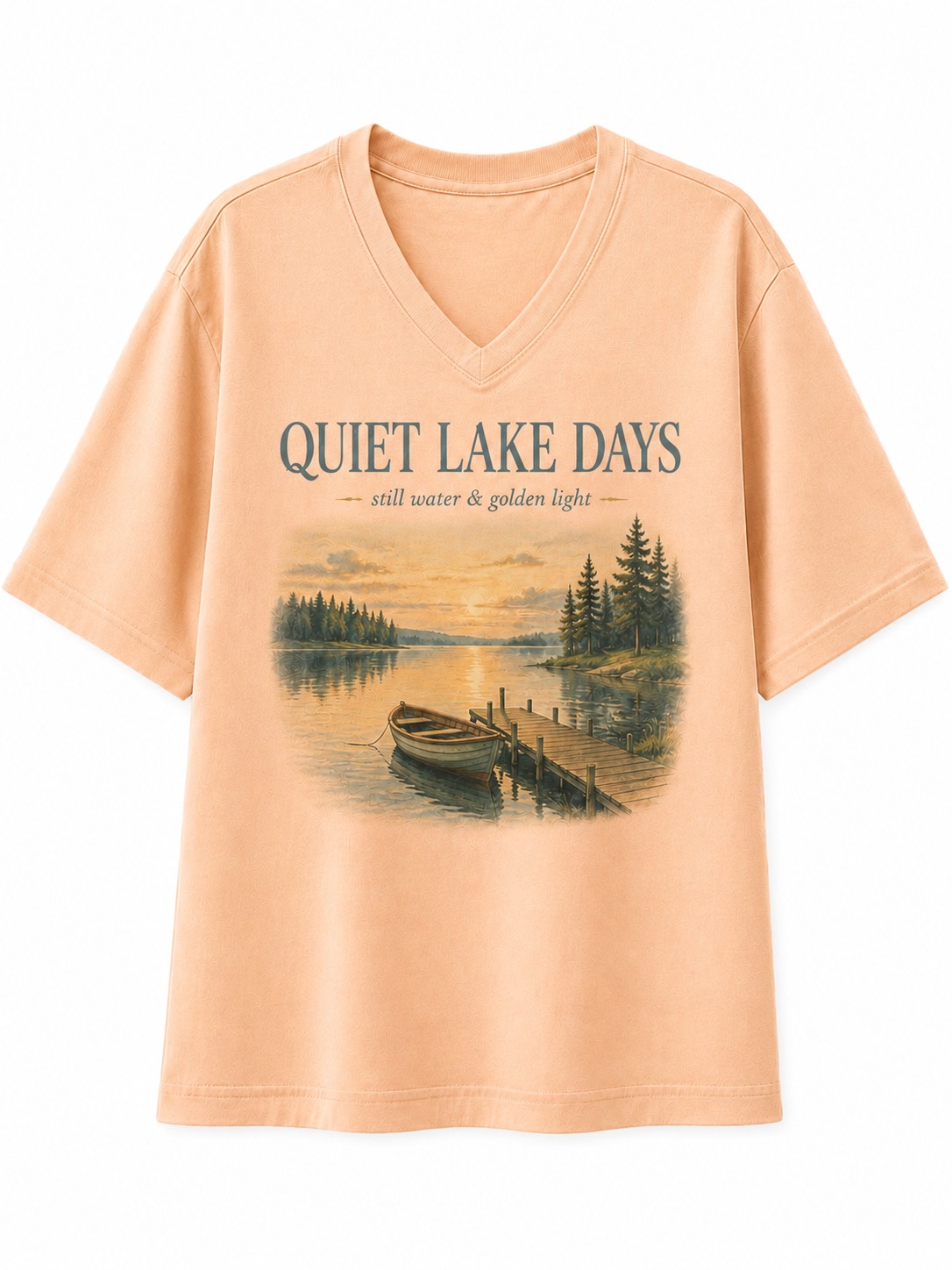 Quiet Lake Days V-Neck Tee