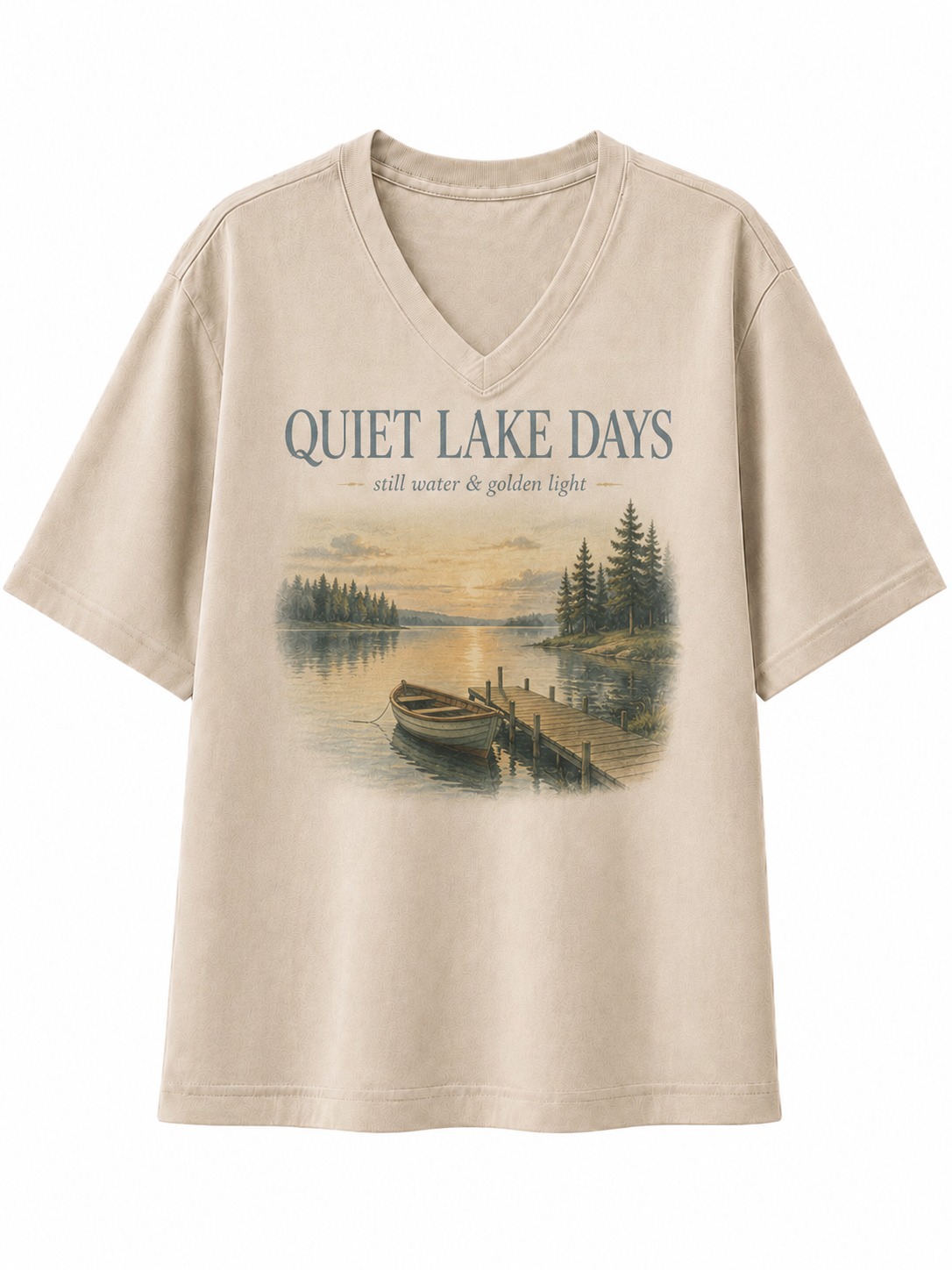 Quiet Lake Days V-Neck Tee