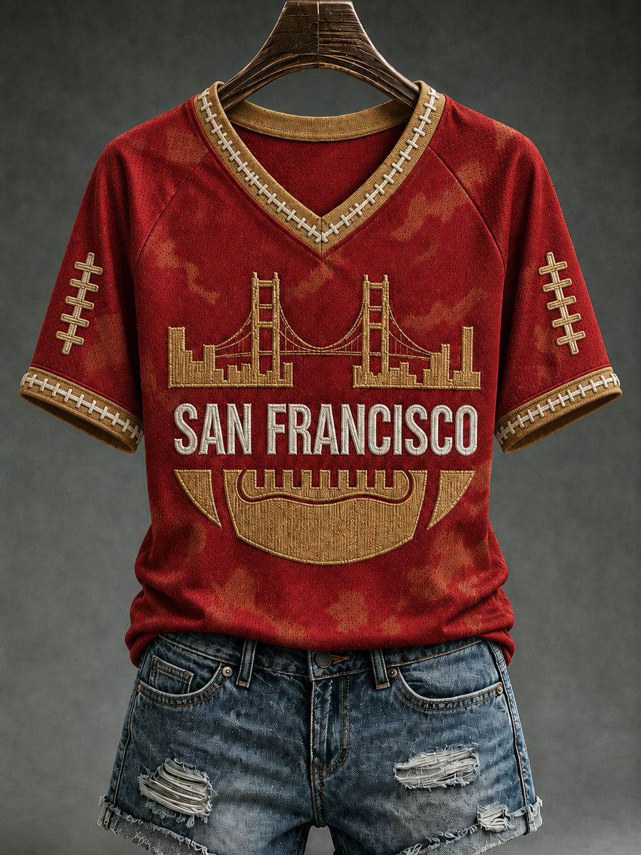 Women's Football Gameday Gift For Football Fans Short Sleeve T-shirt