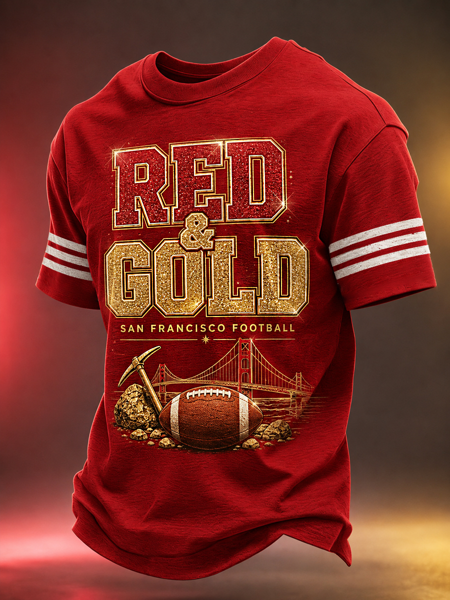 Men's Football Gameday Gift For Football Fans Casual Tee