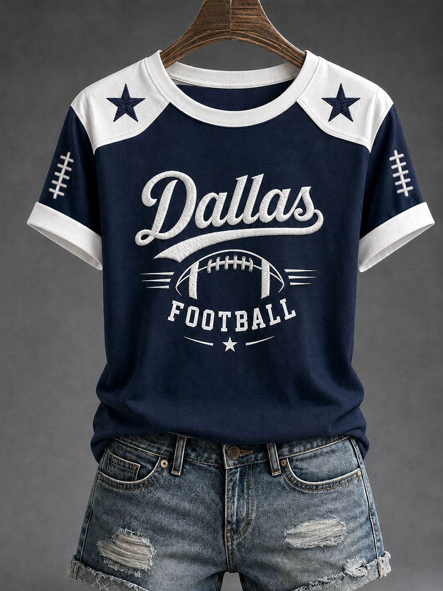 Women's Game Day Football Print Casual T-Shirt