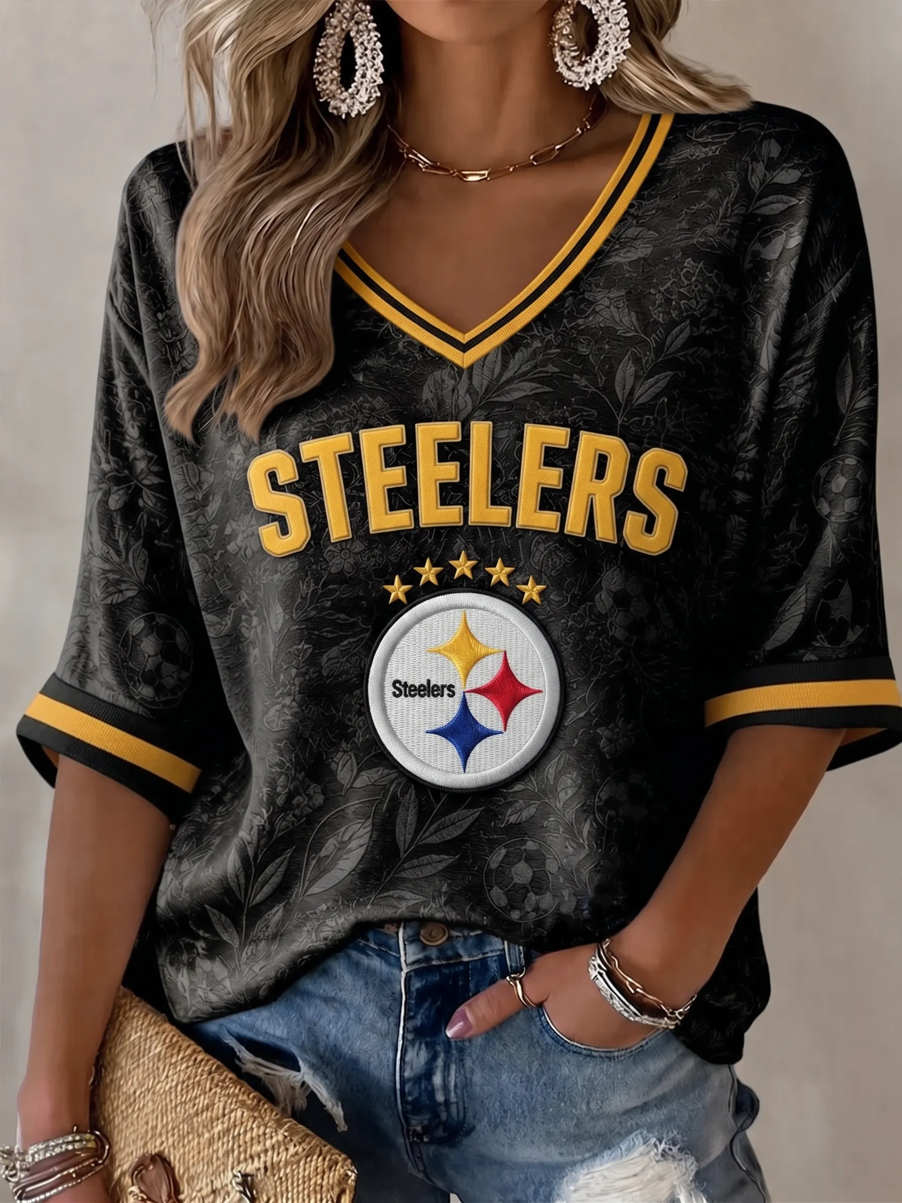 Women's Casual Football   Print Top