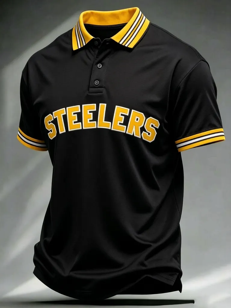 Men's Casual Football Print Polo Shirt