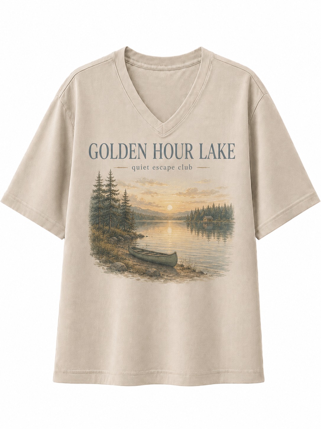 Golden Hour Lake Club V-Neck Tee