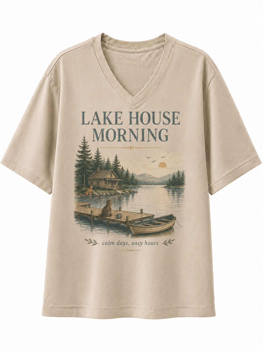 Lake House Morning V-Neck Tee