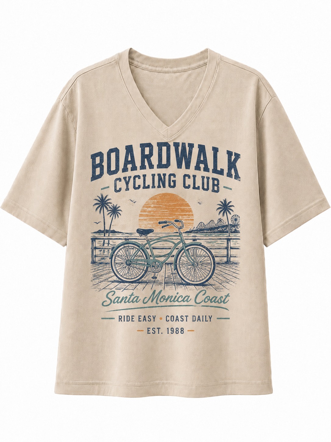 Boardwalk Cycling Club V-Neck Tee