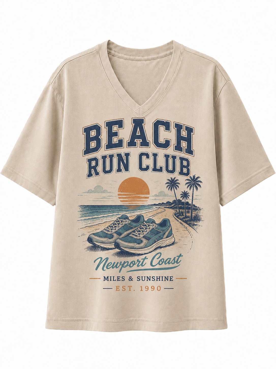 Beach Run Club V-Neck Tee