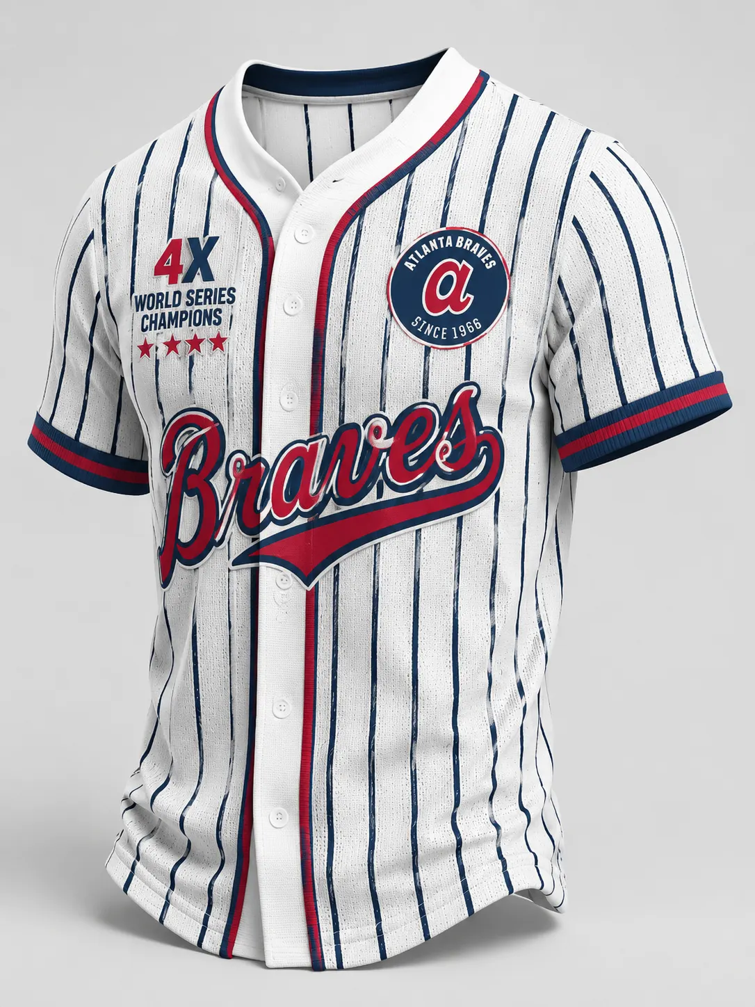 Vintage-Style Baseball Jersey – Premium Cotton-Blend Fabric, Pinstripe Design, Button-Front, Short Sleeve for Fans & Casual Wear