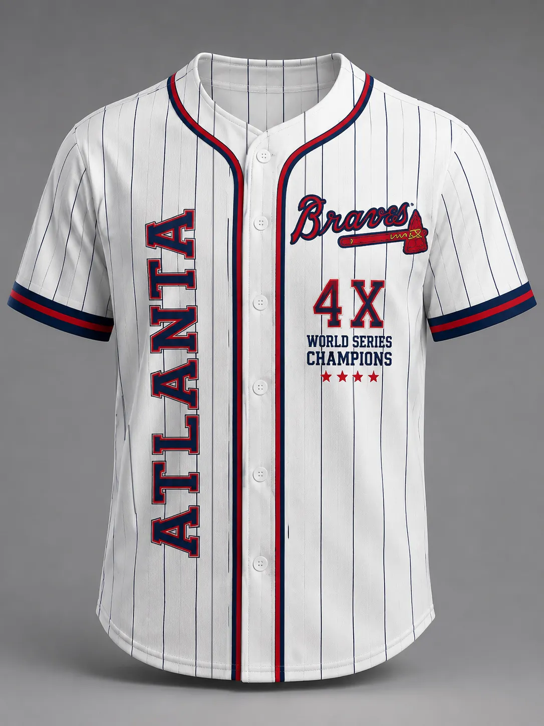 Vintage-Style Baseball Jersey – Premium Cotton-Blend Fabric, Pinstripe Design, Button-Front, Short Sleeve for Fans & Casual Wear
