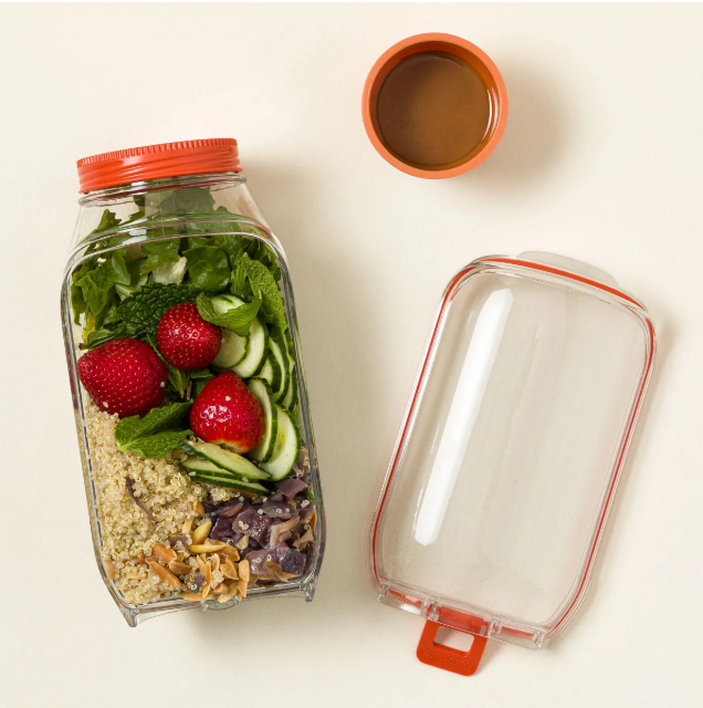 Modern Design Plastic Salad Pod Container Cross-Border Leak-Proof Fruit Salad Storage Jar Food Storage & Container