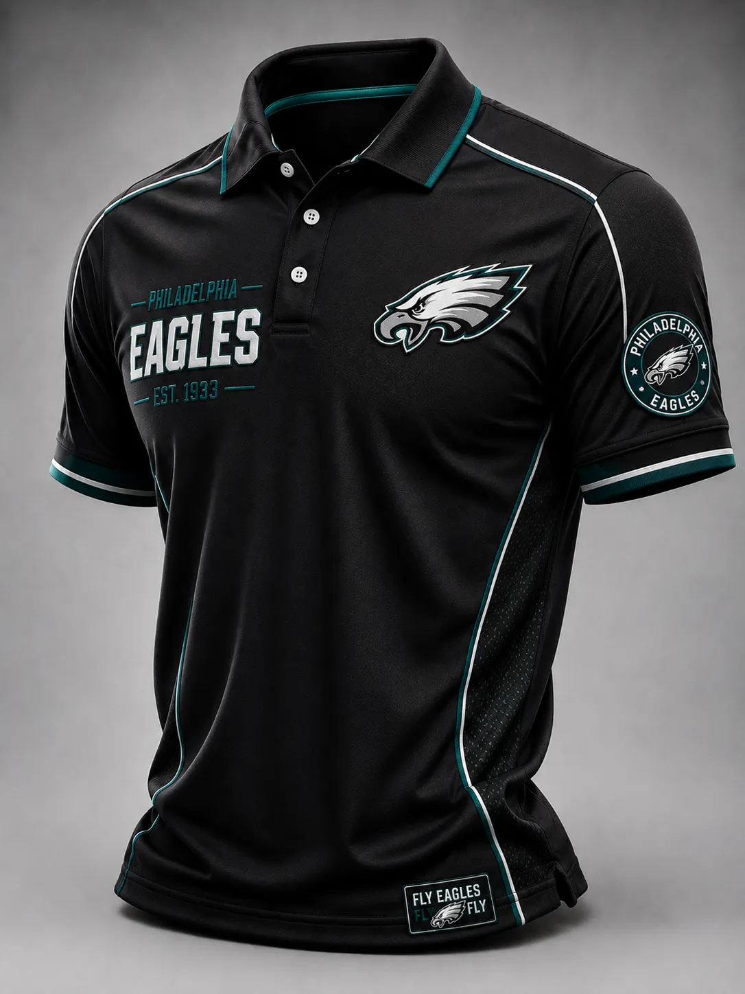 Men's Casual Football Print Polo Shirt