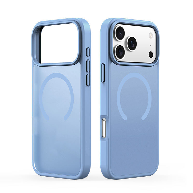 Luxury skin-friendly transparent soft TPU and hard PC magnetic phone case for iPhone 17