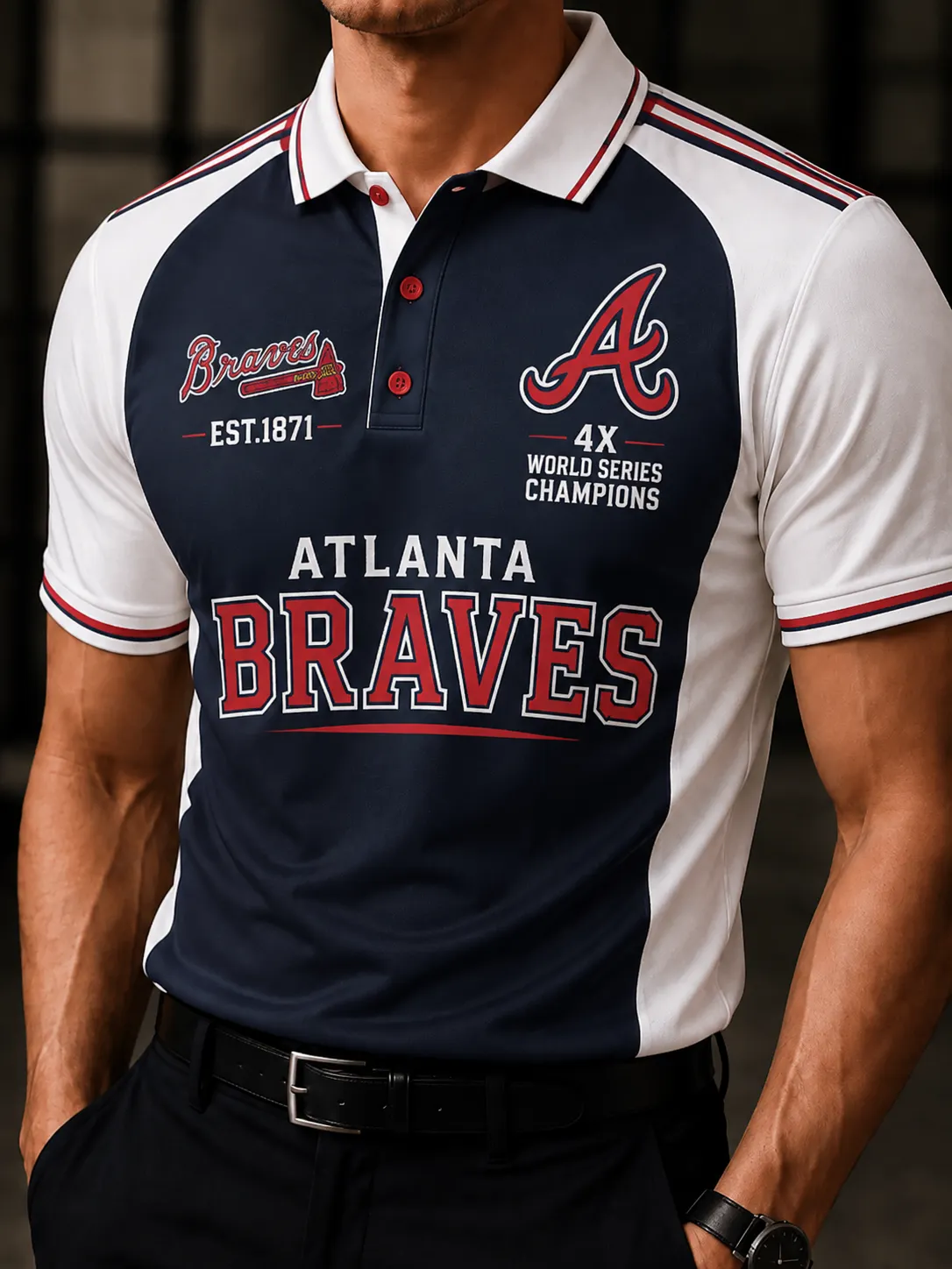 Men's Premium Cotton-Blend Polo Shirt – Classic Team Logo Design, Breathable Fit for Casual & Game Day Wear