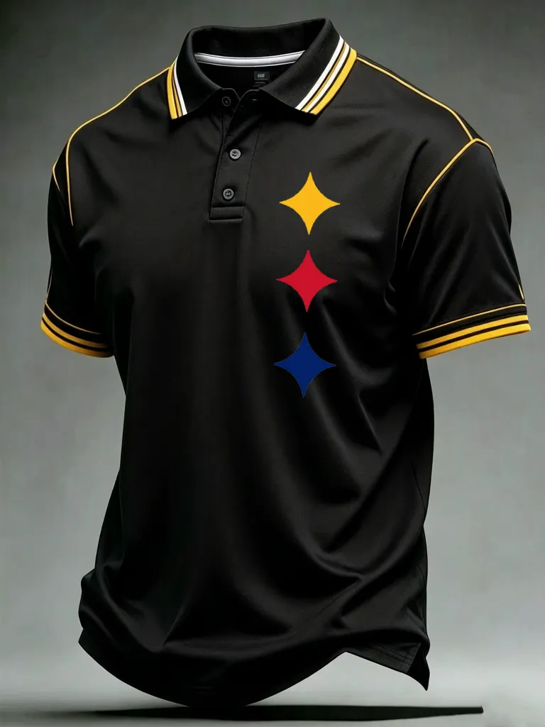 Men's Casual Football Print Polo Shirt
