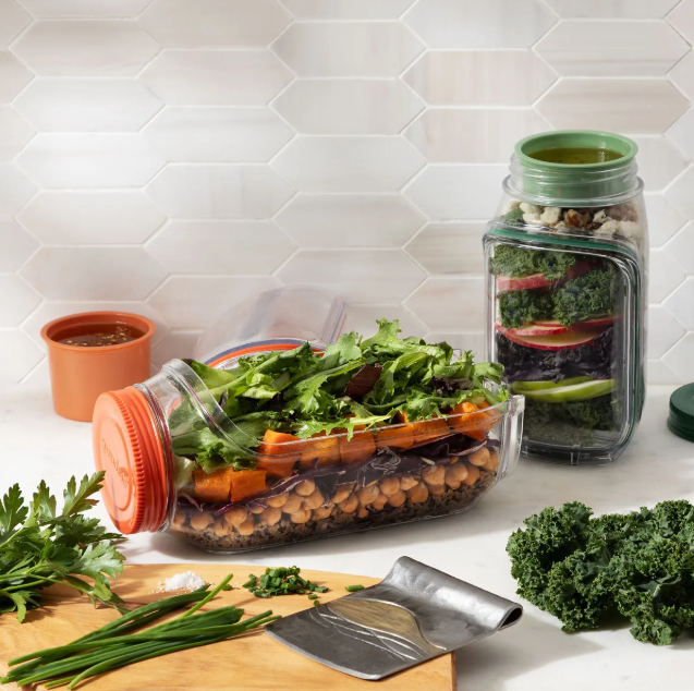 Modern Design Plastic Salad Pod Container Cross-Border Leak-Proof Fruit Salad Storage Jar Food Storage & Container